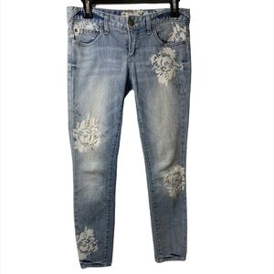 FREE PEOPLE Flower Dyed Jeans Size 26